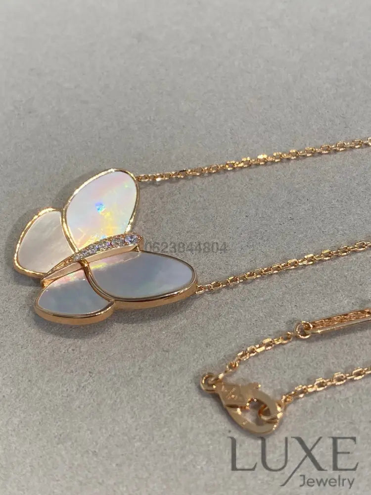 [Owatch ™️]BUTTERFLY GOLD MOP DIAMOND NECKLACE Gold Necklaces