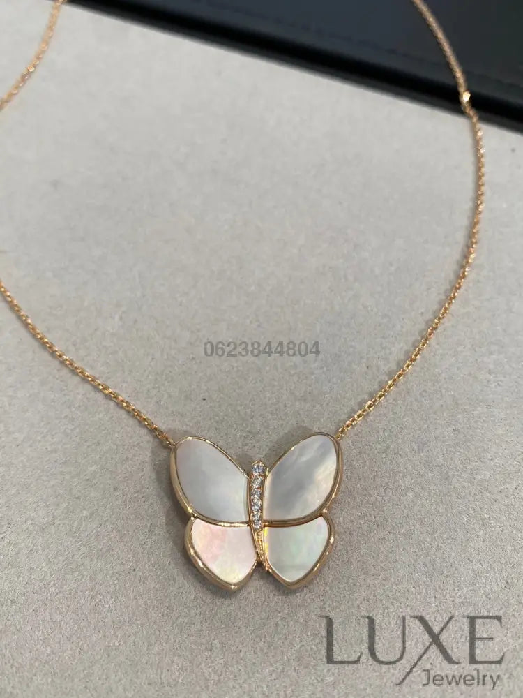 [Owatch ™️]BUTTERFLY GOLD MOP DIAMOND NECKLACE Gold Necklaces