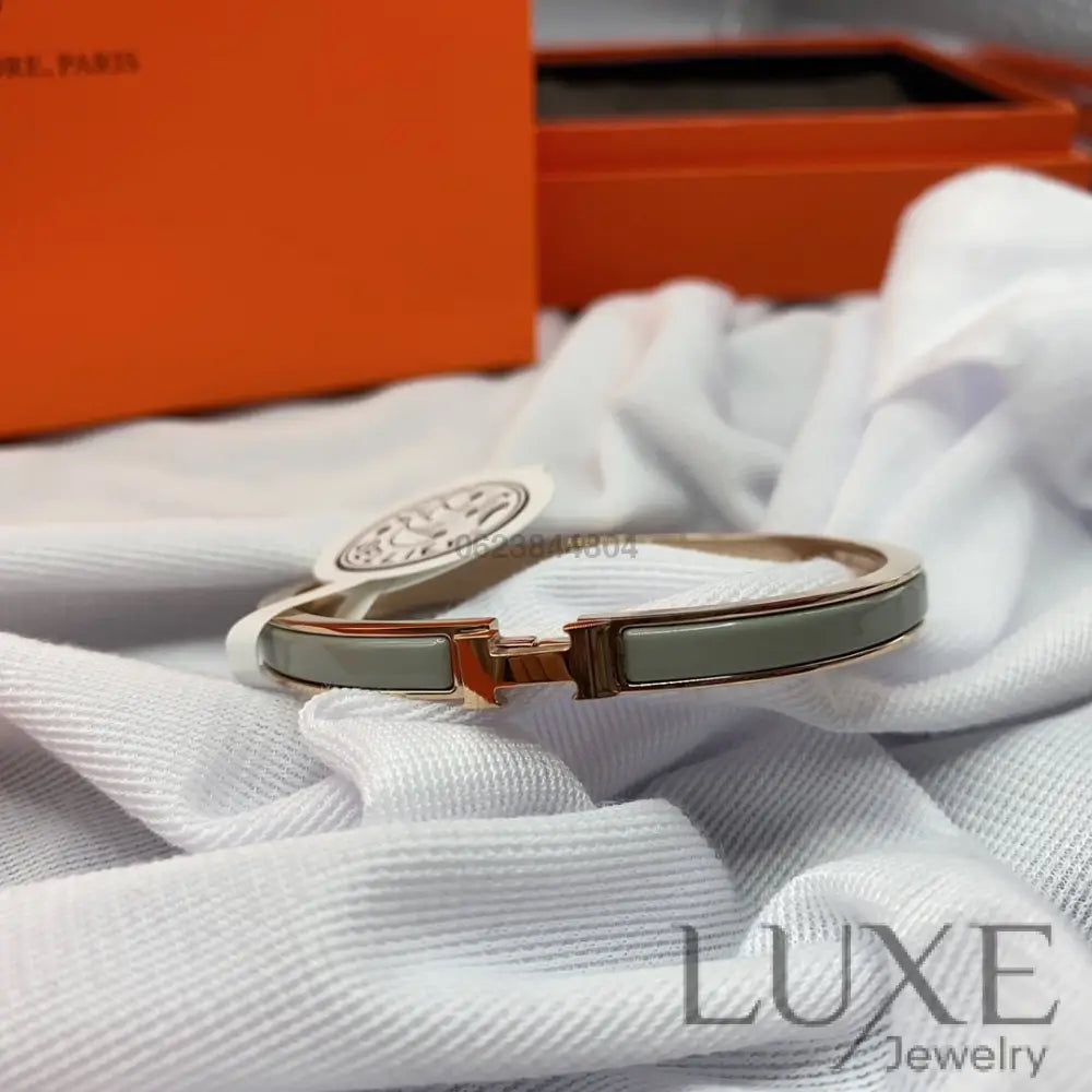 OWATCH™️CLASSIC HM CLIC GREEN 8MM ENAMEL BRACELET Pink Gold Bracelets