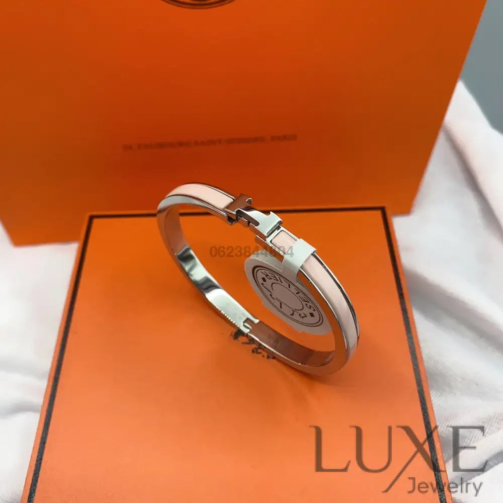 OWATCH™️CLASSIC HM CLIC PINK 8MM ENAMEL BRACELET Silver Bracelets