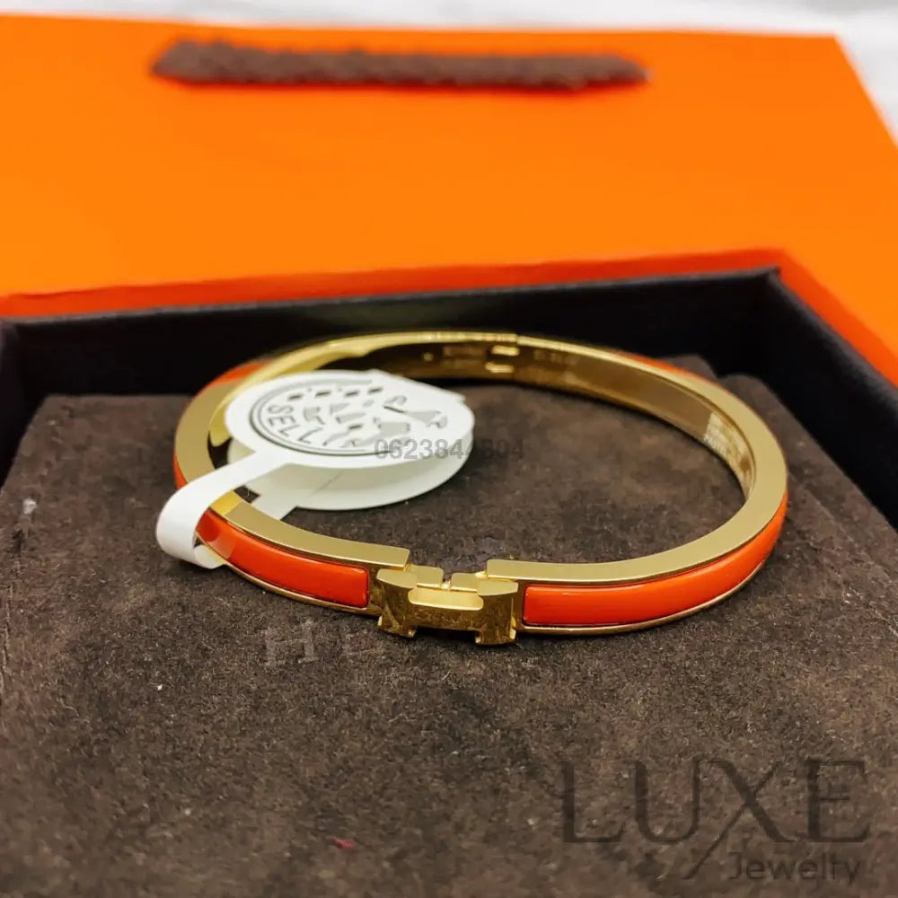 OWATCH™️CLASSIC HM CLIC RED 8MM ENAMEL BRACELET Gold Bracelets