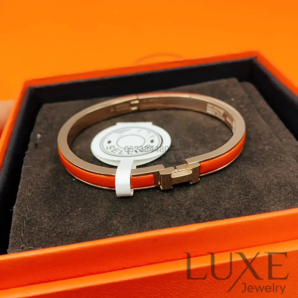 OWATCH™️CLASSIC HM CLIC RED 8MM ENAMEL BRACELET Pink Gold Bracelets