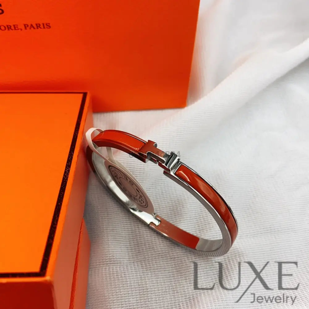OWATCH™️CLASSIC HM CLIC RED 8MM ENAMEL BRACELET Silver Bracelets