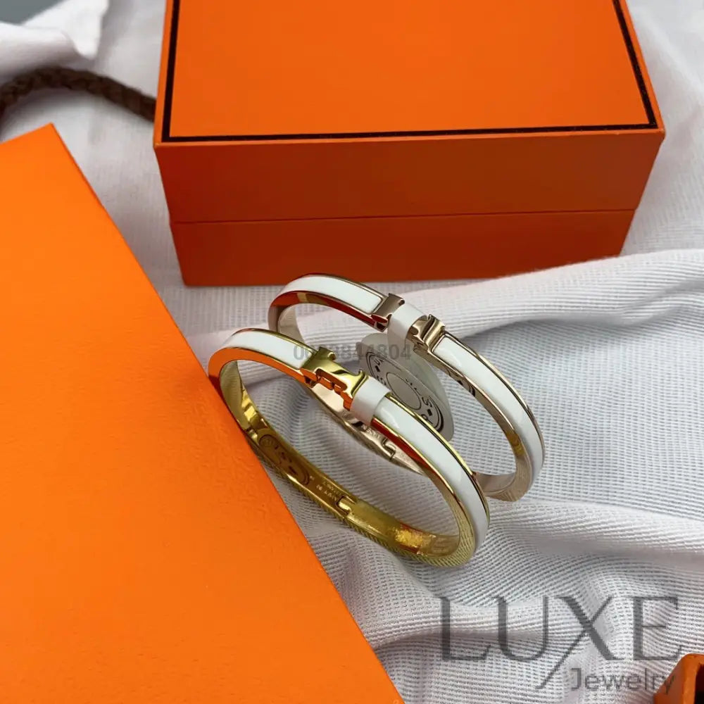 OWATCH™️CLASSIC HM CLIC WHITE 8MM ENAMEL BRACELET Bracelets