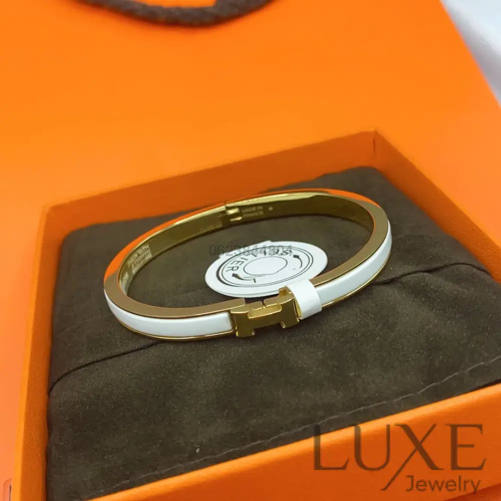 OWATCH™️CLASSIC HM CLIC WHITE 8MM ENAMEL BRACELET Bracelets