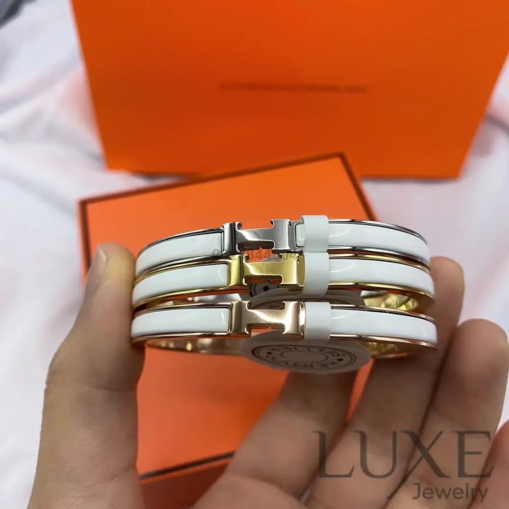 OWATCH™️CLASSIC HM CLIC WHITE 8MM ENAMEL BRACELET Bracelets