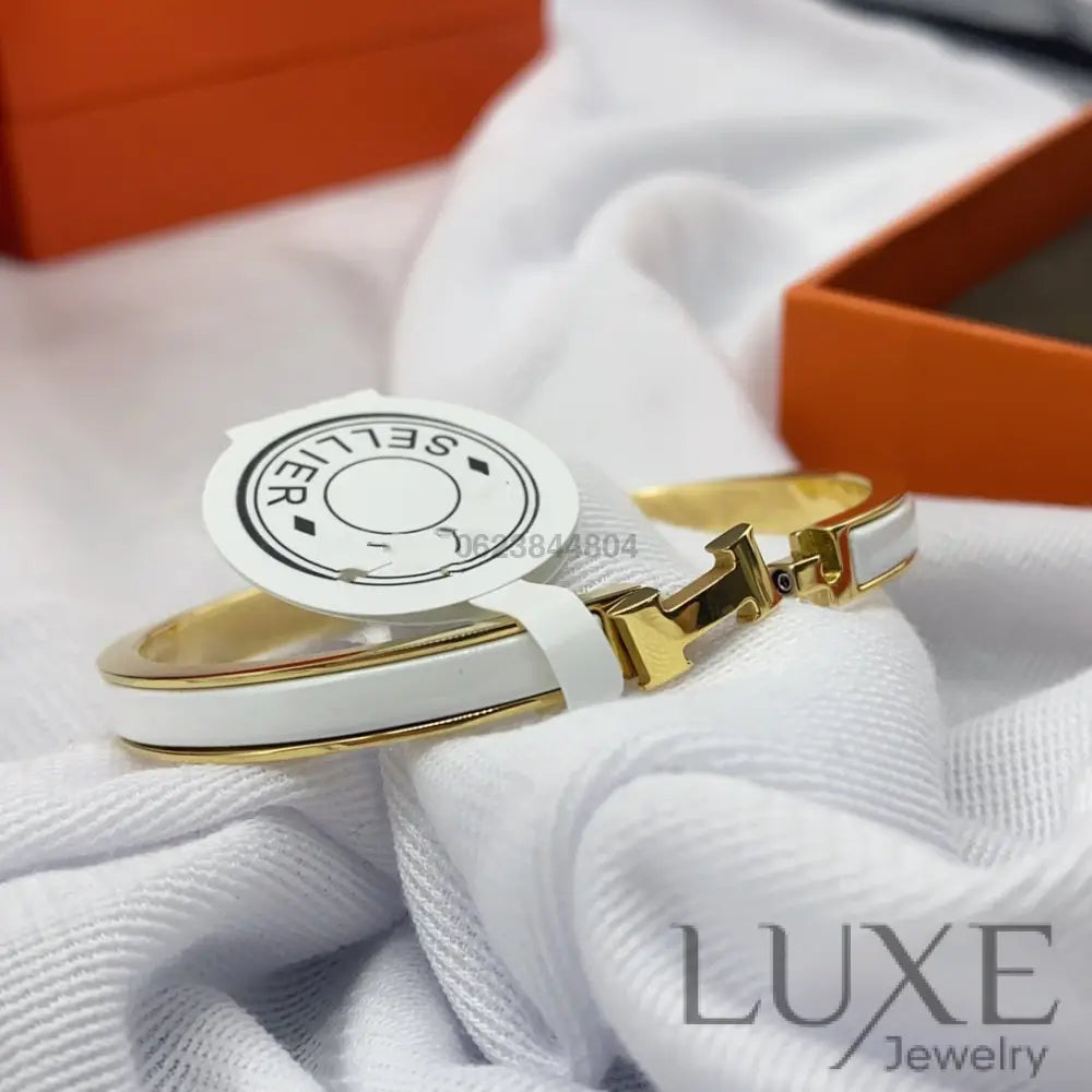 OWATCH™️CLASSIC HM CLIC WHITE 8MM ENAMEL BRACELET Bracelets