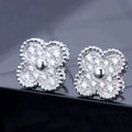 OWATCH™CLOVER 1 MOTIFS DIAMOND STUD EARRINGS SILVER Silver Earrings