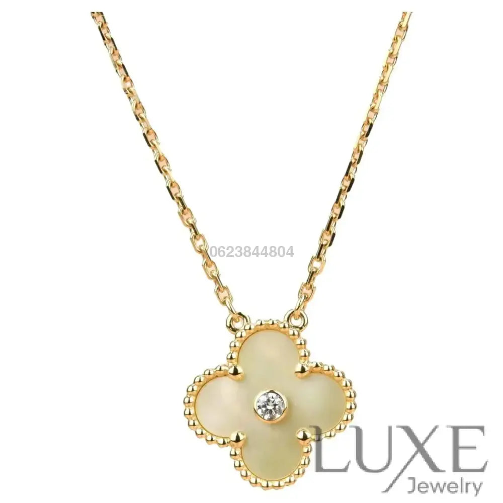 [Owatch ™️]CLOVER 15MM DIAMOND GOLD MOTHER OF PEARL NECKLACE Gold Necklaces