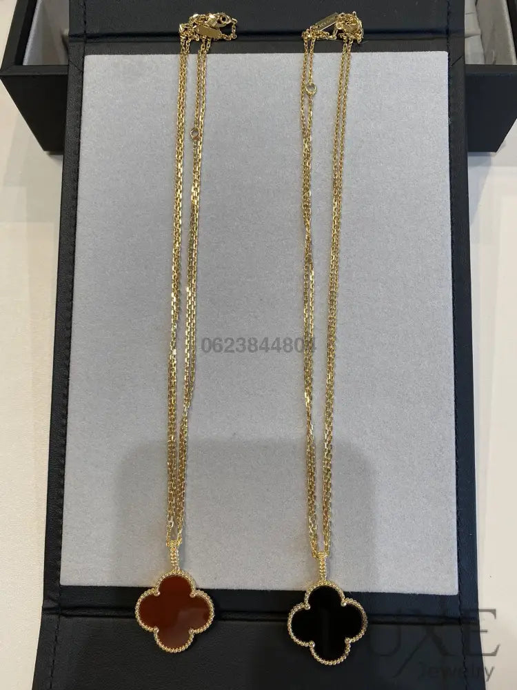 [Owatch ™️]CLOVER 25MM NECKLACE GOLD CARNELIAN Gold Necklaces