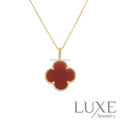 [Owatch ™️]CLOVER 25MM NECKLACE GOLD CARNELIAN Gold Necklaces