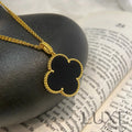 [Owatch ™️]CLOVER 25MM NECKLACE GOLD ONYX Gold Necklaces