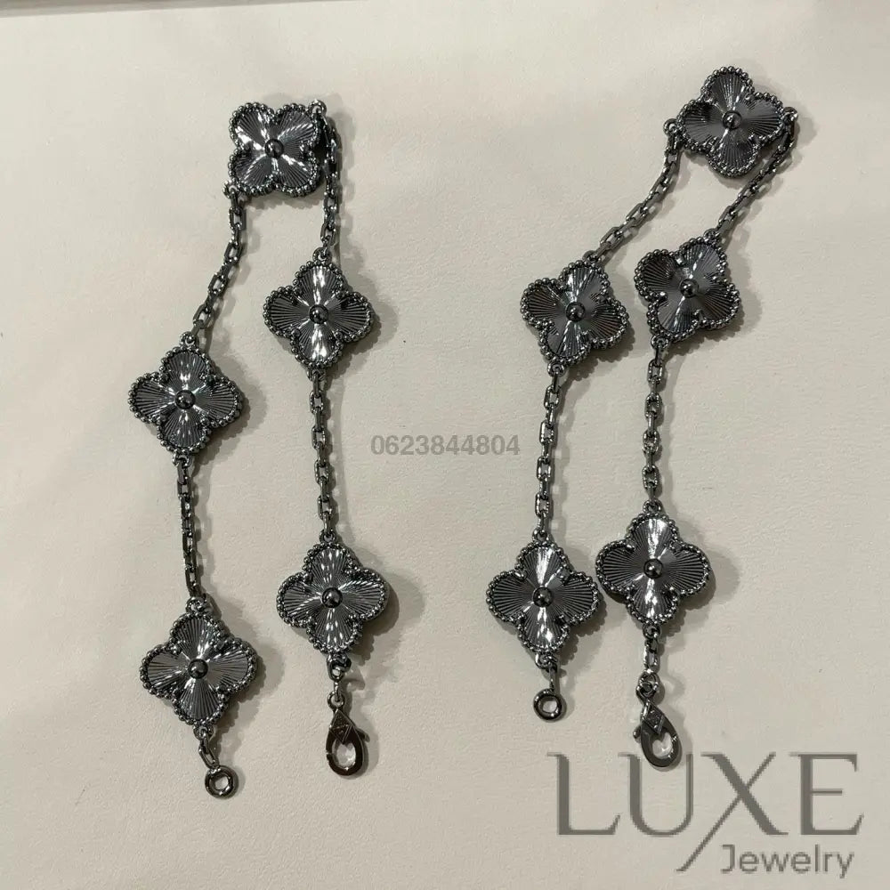 OWATCH™️CLOVER 5 MOTIF BLACK BRACELET Black Bracelets