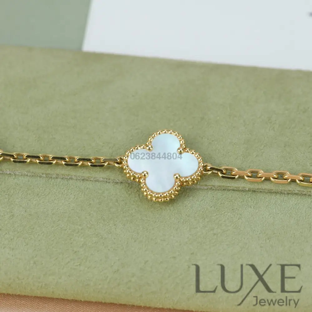 OWATCH™️CLOVER 5 MOTIF WHITE MOP BRACELET Bracelets