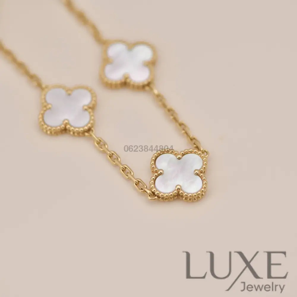 OWATCH™️CLOVER 5 MOTIF WHITE MOP BRACELET Bracelets