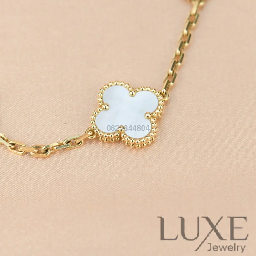 OWATCH™️CLOVER 5 MOTIF WHITE MOP BRACELET Bracelets