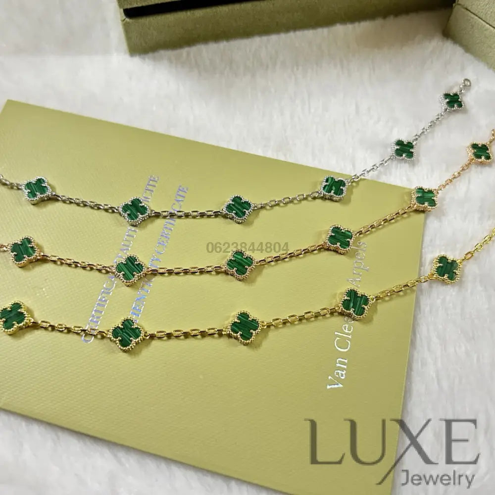 OWATCH™️CLOVER 6 MOTIF MALACHITE BRACELET Bracelets