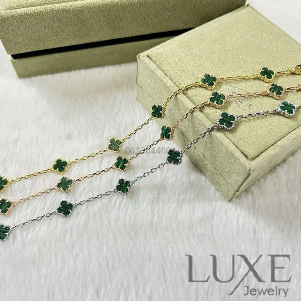 OWATCH™️CLOVER 6 MOTIF MALACHITE BRACELET Bracelets