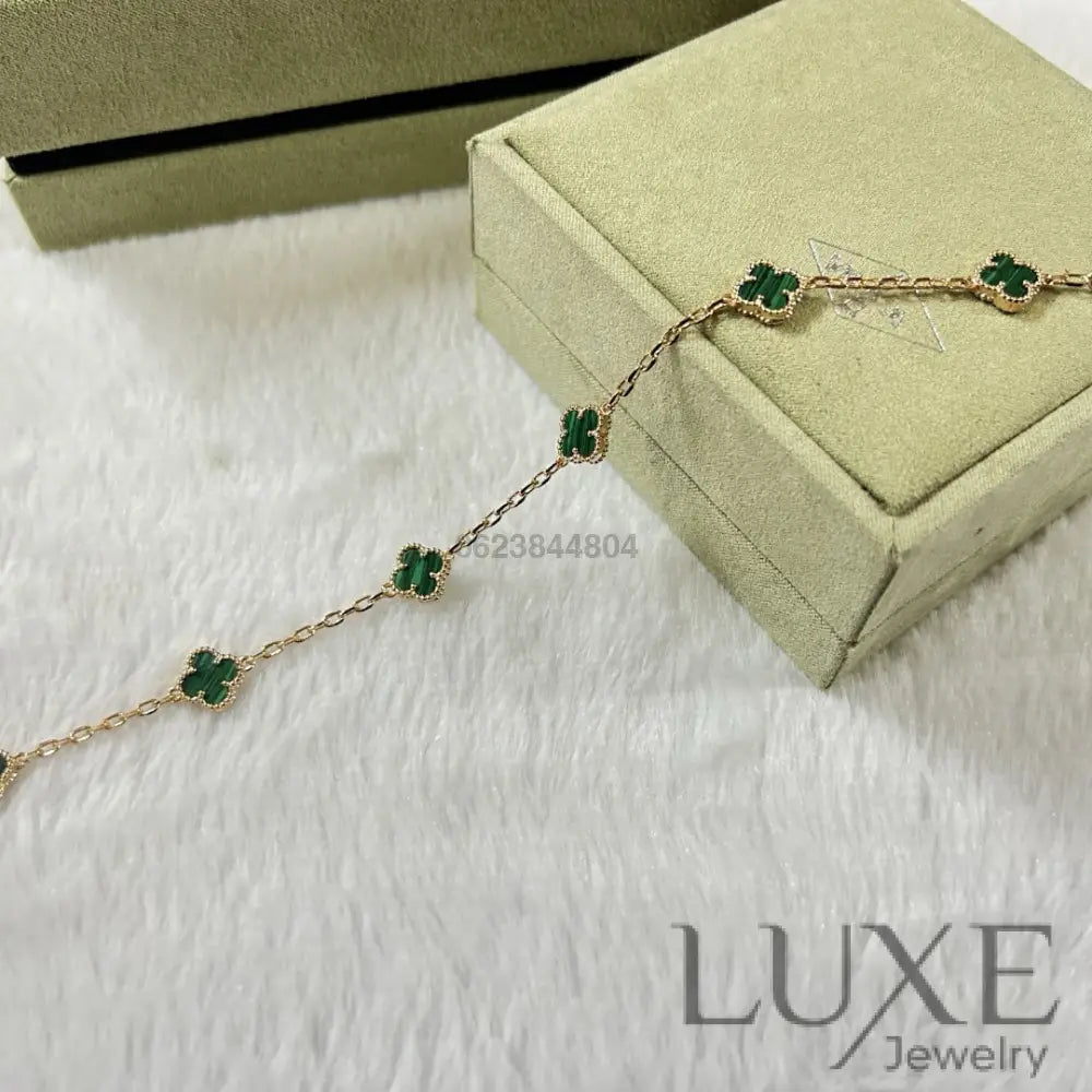 OWATCH™️CLOVER 6 MOTIF MALACHITE BRACELET Rose Gold Bracelets