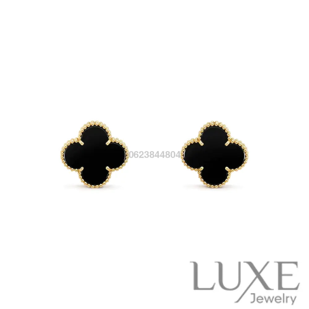 OWATCH™CLOVER MEDIUM 1 MOTIFS ONYX STUD EARRINGS Earrings
