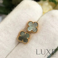 [OWATCH™️]CLOVER MINI GOLD EARRINGS Grey Mop Earrings