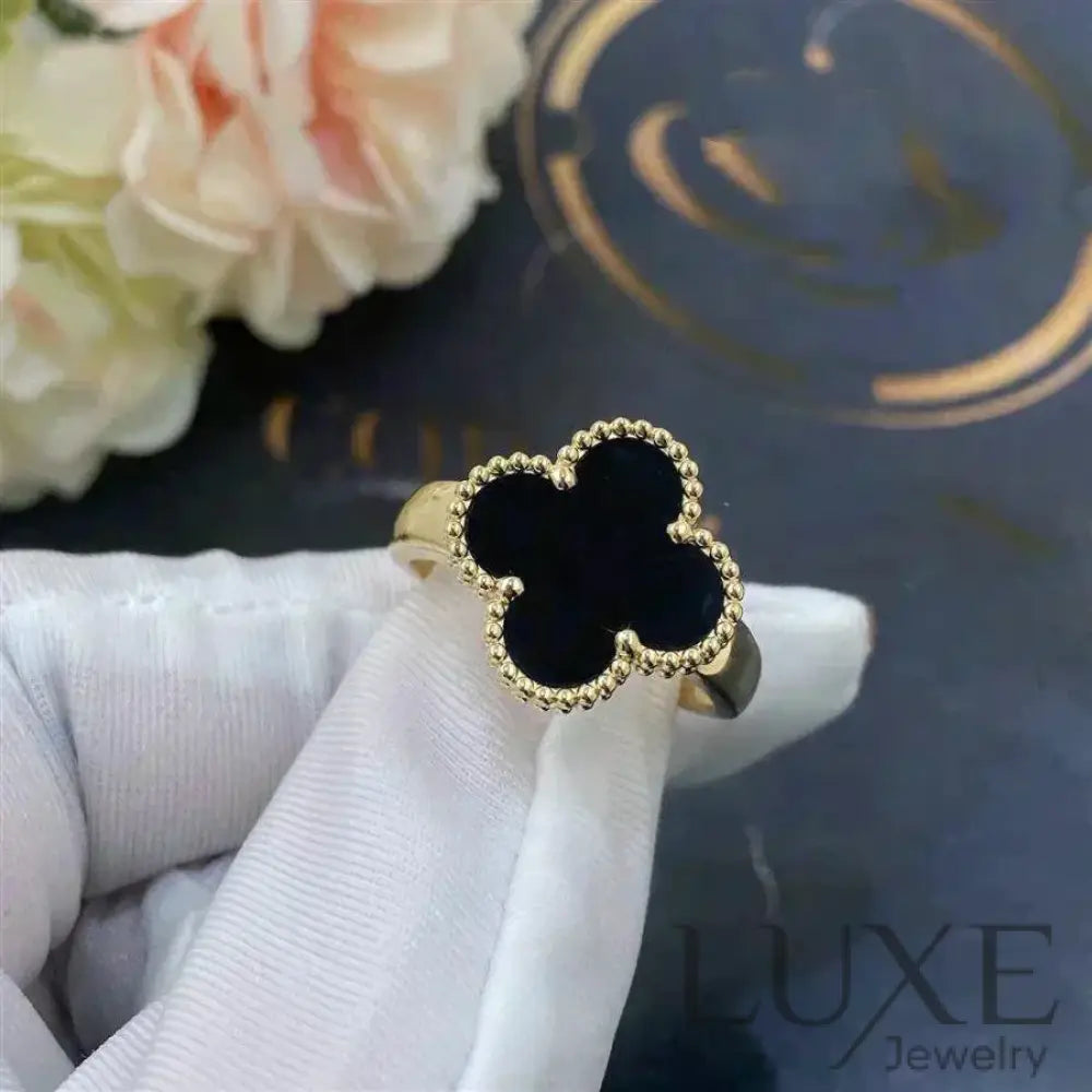 [Owatch™]CLOVER ONYX RING Rings