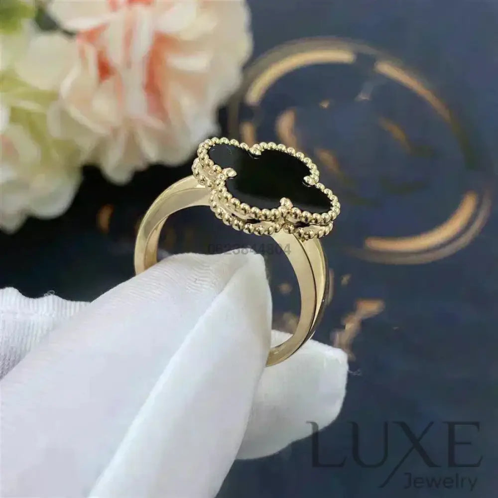 [Owatch™]CLOVER ONYX RING Rings