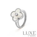 [owatch™]CLOVER SILVER MOP DIAMOND RING Rings