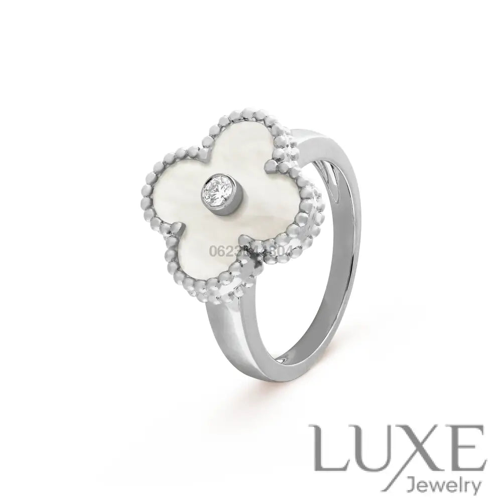 [owatch™]CLOVER SILVER MOP DIAMOND RING Rings