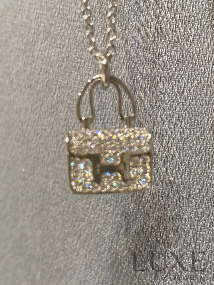 [Owatch™ Collier]CONSTANCE PEDANT DIAMOND NECKLACE Silver Necklaces