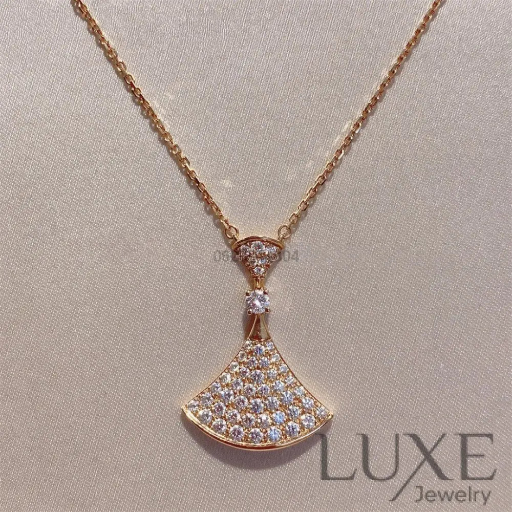 Owatch™ Collier DREAM NECKLACE PINK GOLD FULL DIAMOND Pink Gold Necklaces