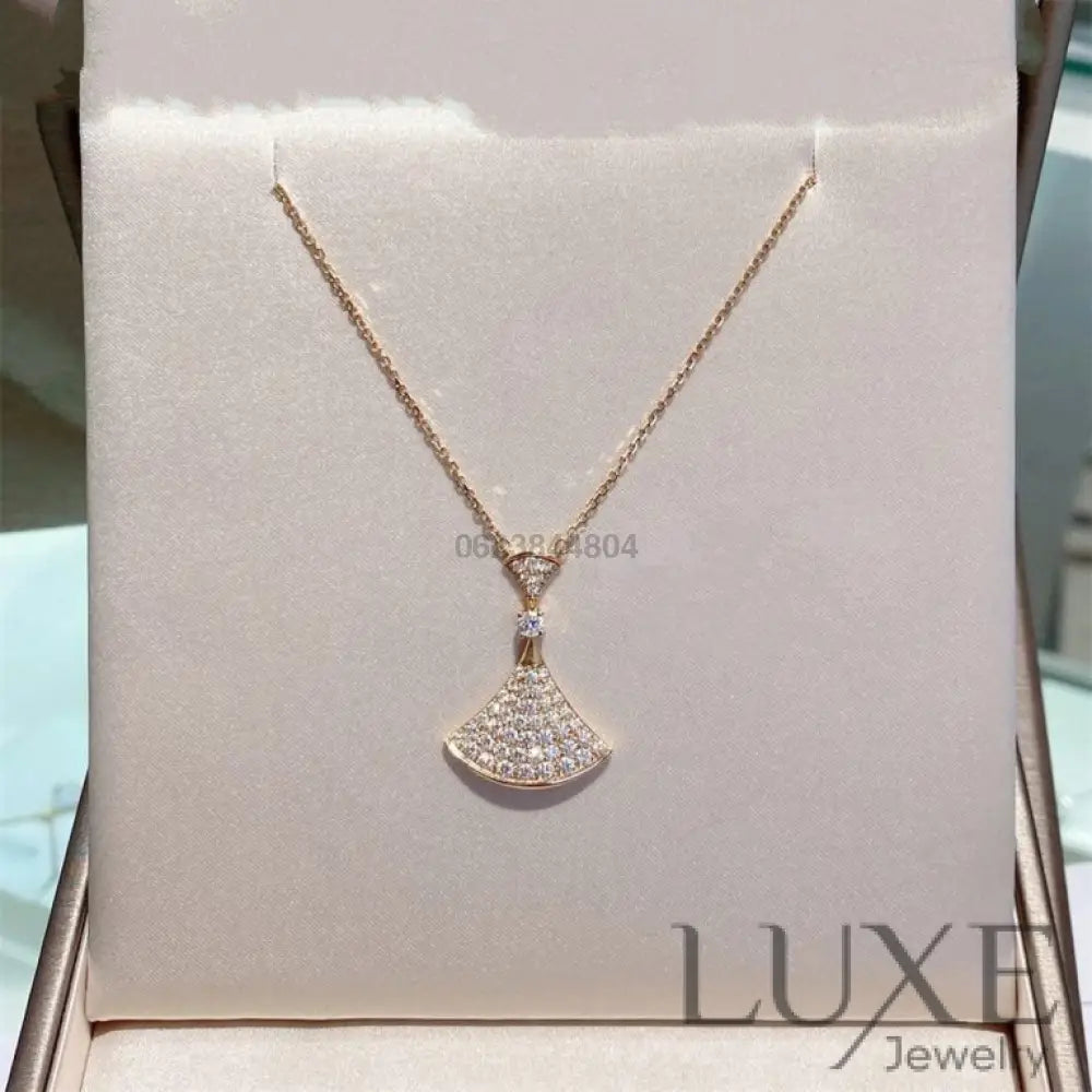 Owatch™ Collier DREAM NECKLACE PINK GOLD FULL DIAMOND Pink Gold Necklaces