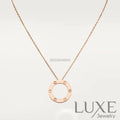 Owatch ™️ Collier LOVE NECKLACE 16MM 3 DIAMONDS Pink Gold Necklaces