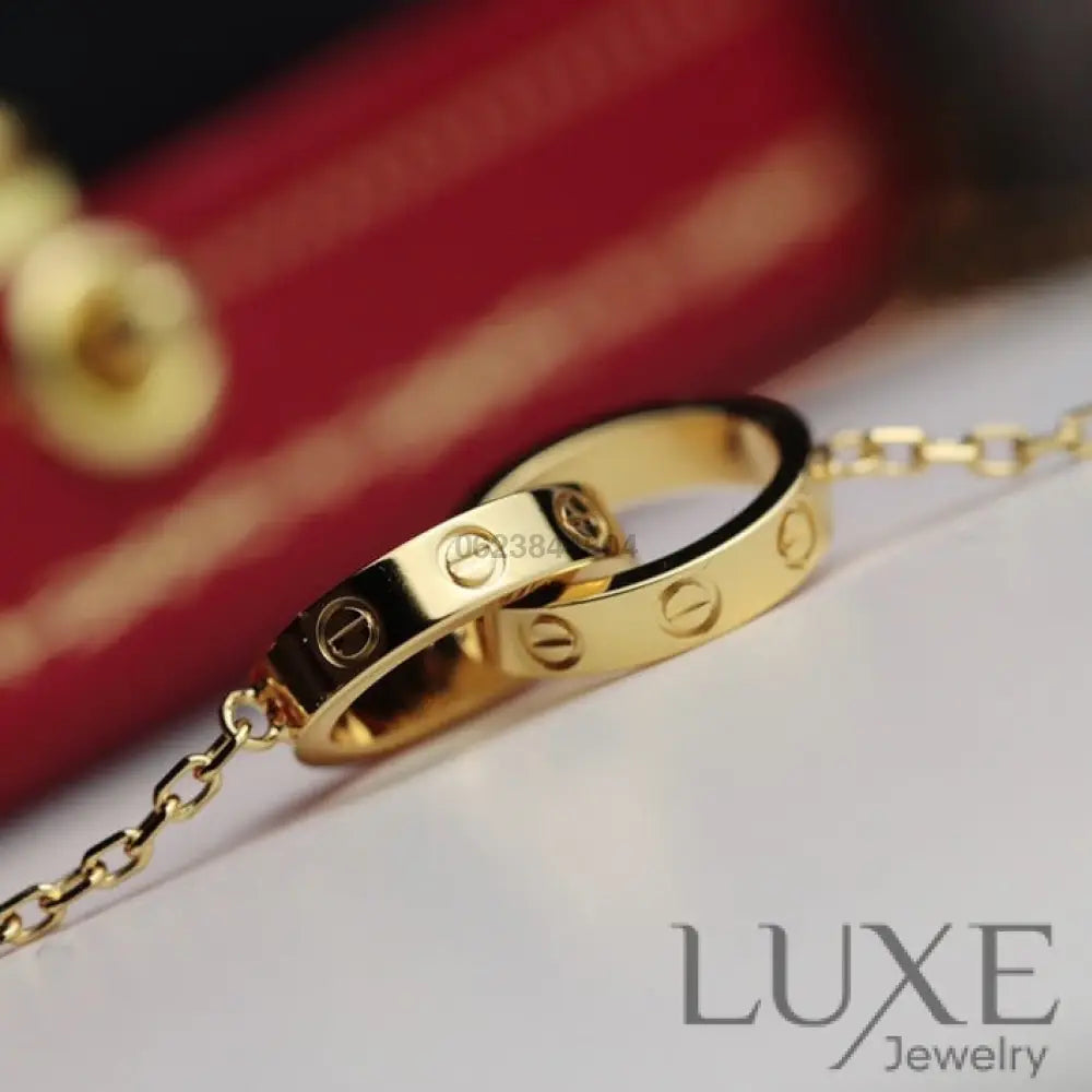 Owatch ™️ Collier LOVE NECKLACE DOUBLE RING GOLD Necklaces