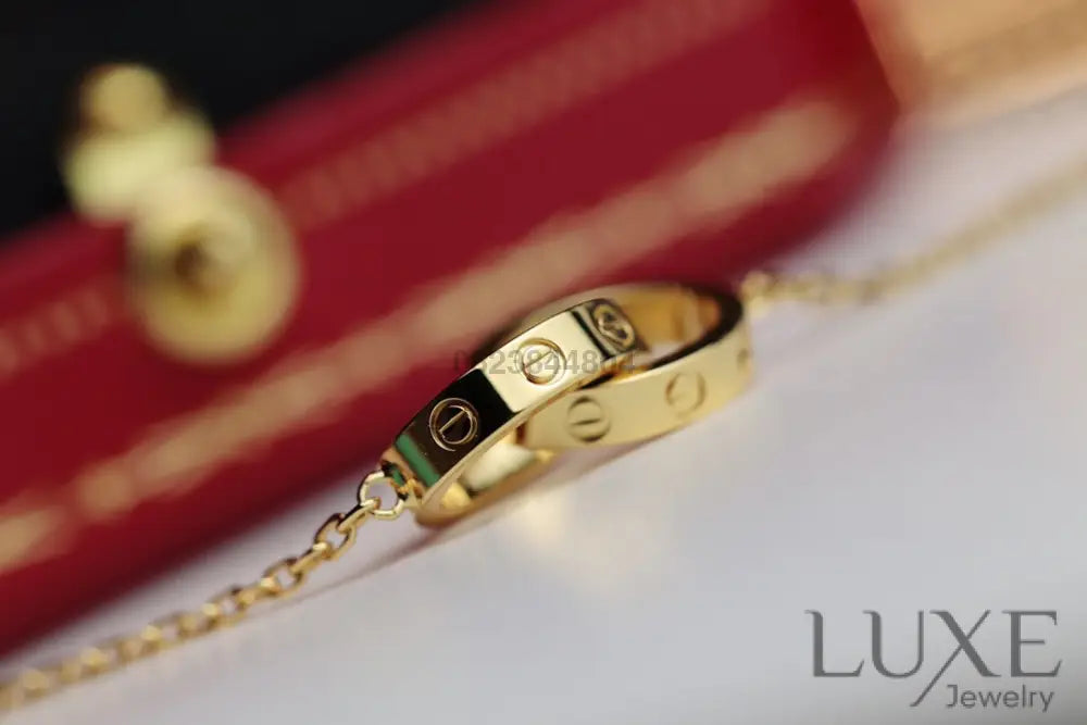 Owatch ™️ Collier LOVE NECKLACE DOUBLE RING GOLD Necklaces
