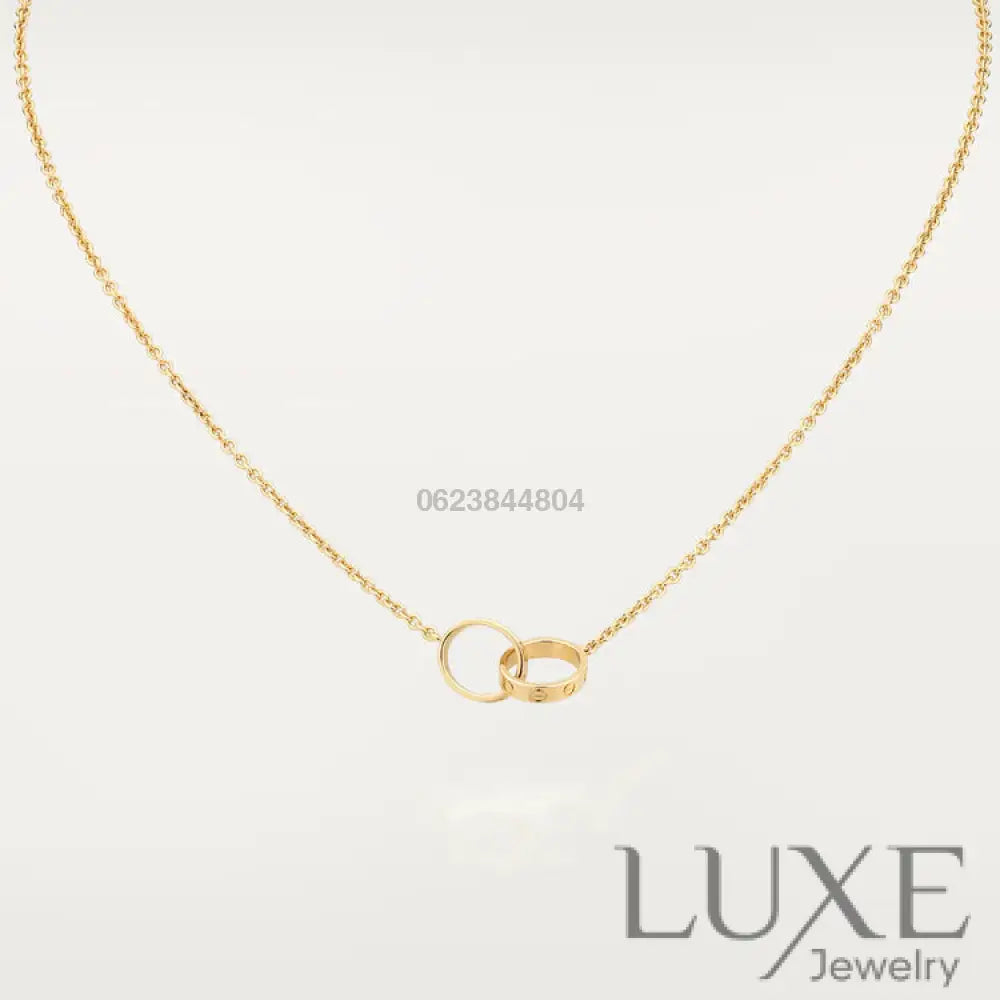 Owatch ™️ Collier LOVE NECKLACE DOUBLE RING GOLD Necklaces