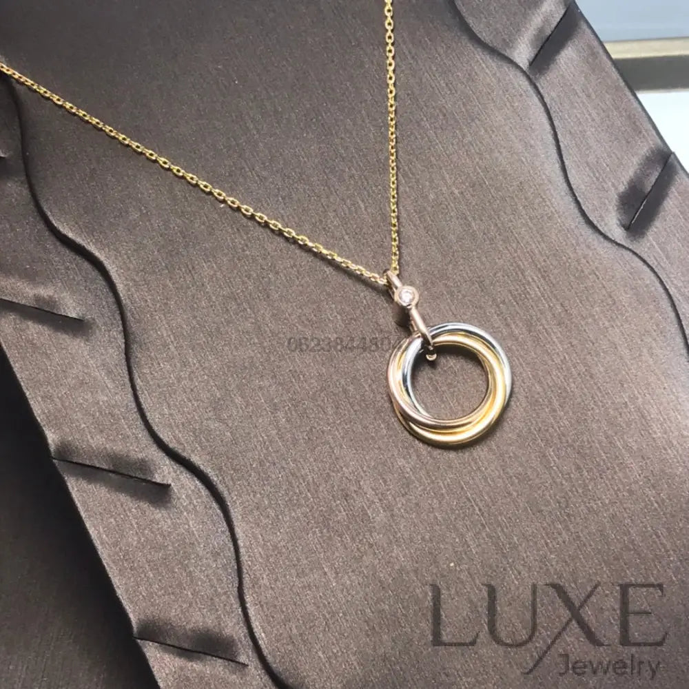 [Owatch™ Collier]TRINITY SILVER GOLD PINK GOLD NECKLACE Necklaces
