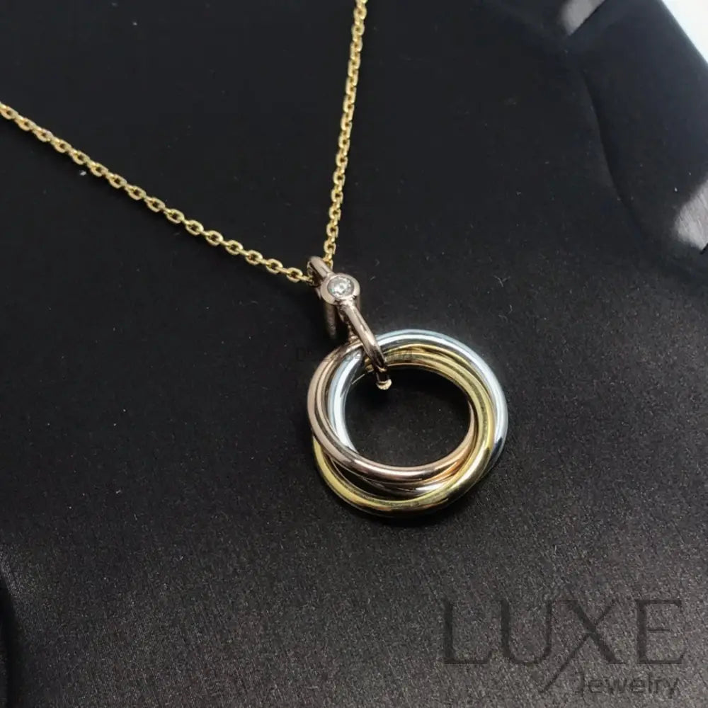 [Owatch™ Collier]TRINITY SILVER GOLD PINK GOLD NECKLACE Necklaces
