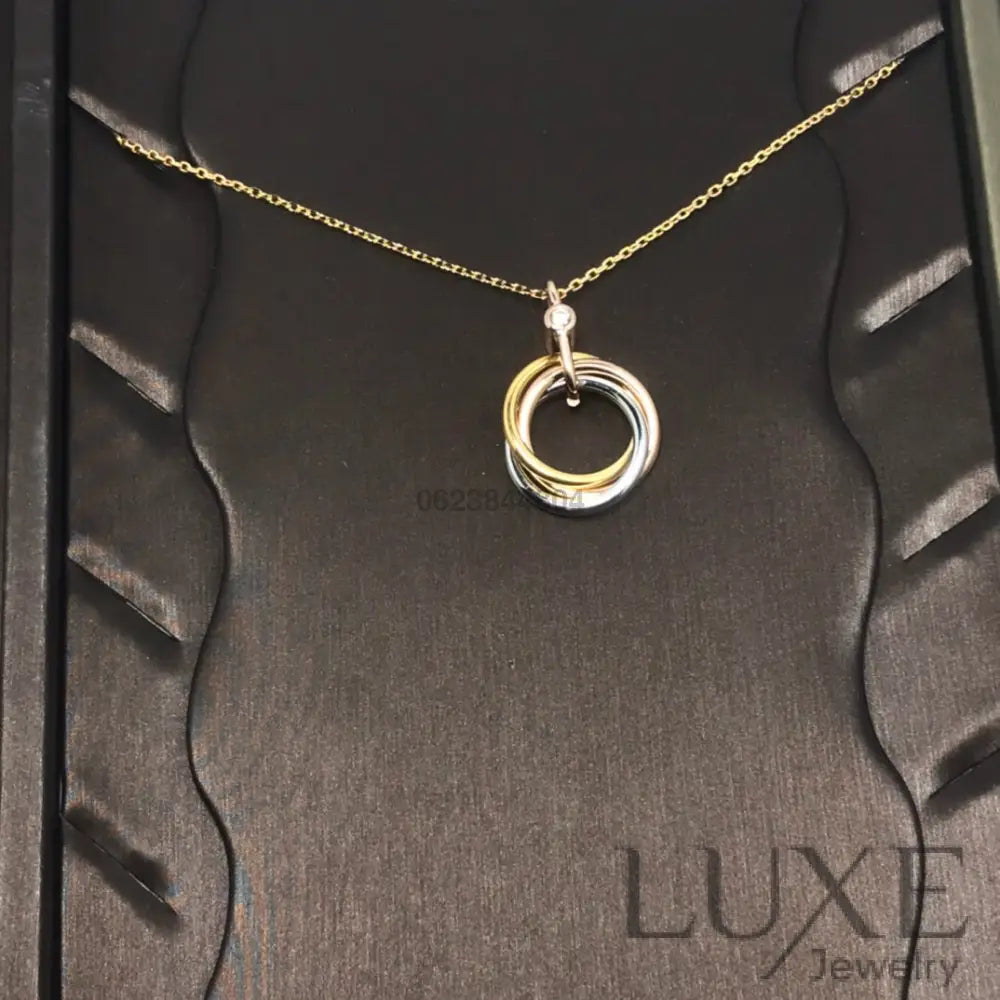 [Owatch™ Collier]TRINITY SILVER GOLD PINK GOLD NECKLACE Necklaces