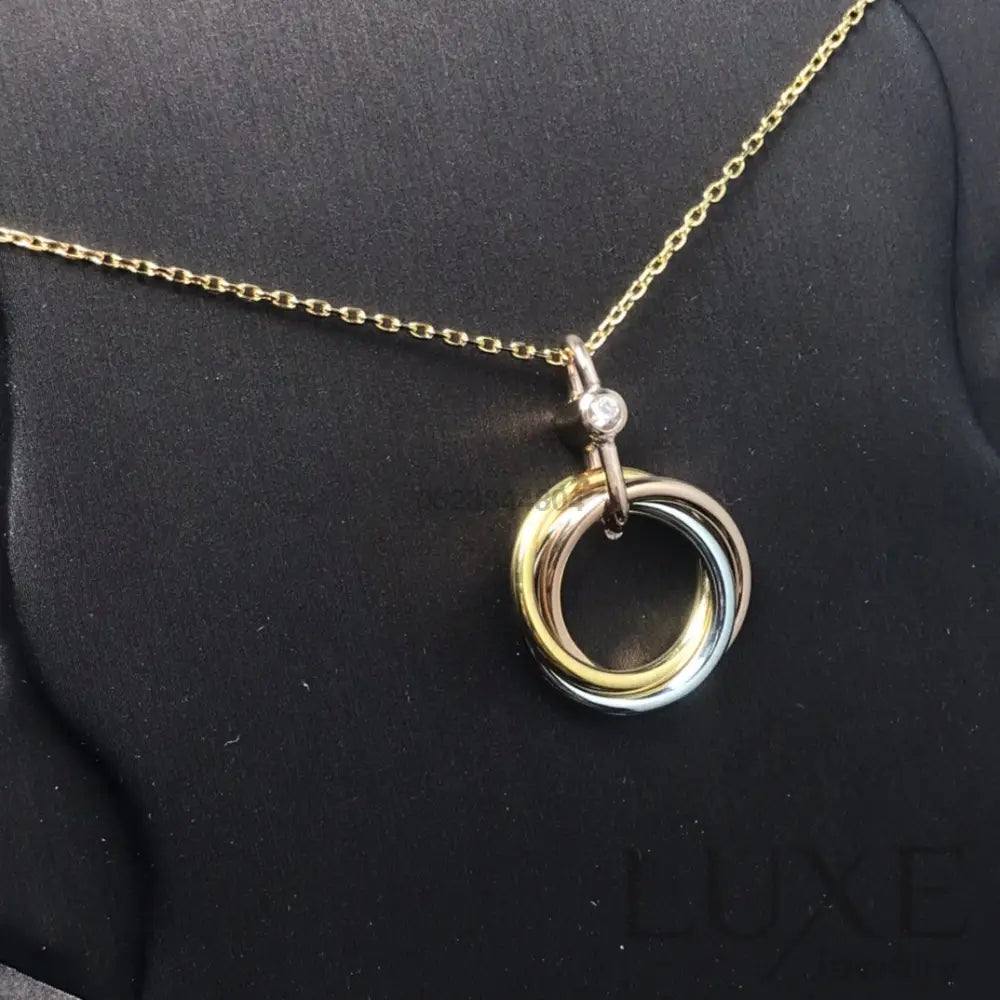 [Owatch™ Collier]TRINITY SILVER GOLD PINK GOLD NECKLACE Necklaces