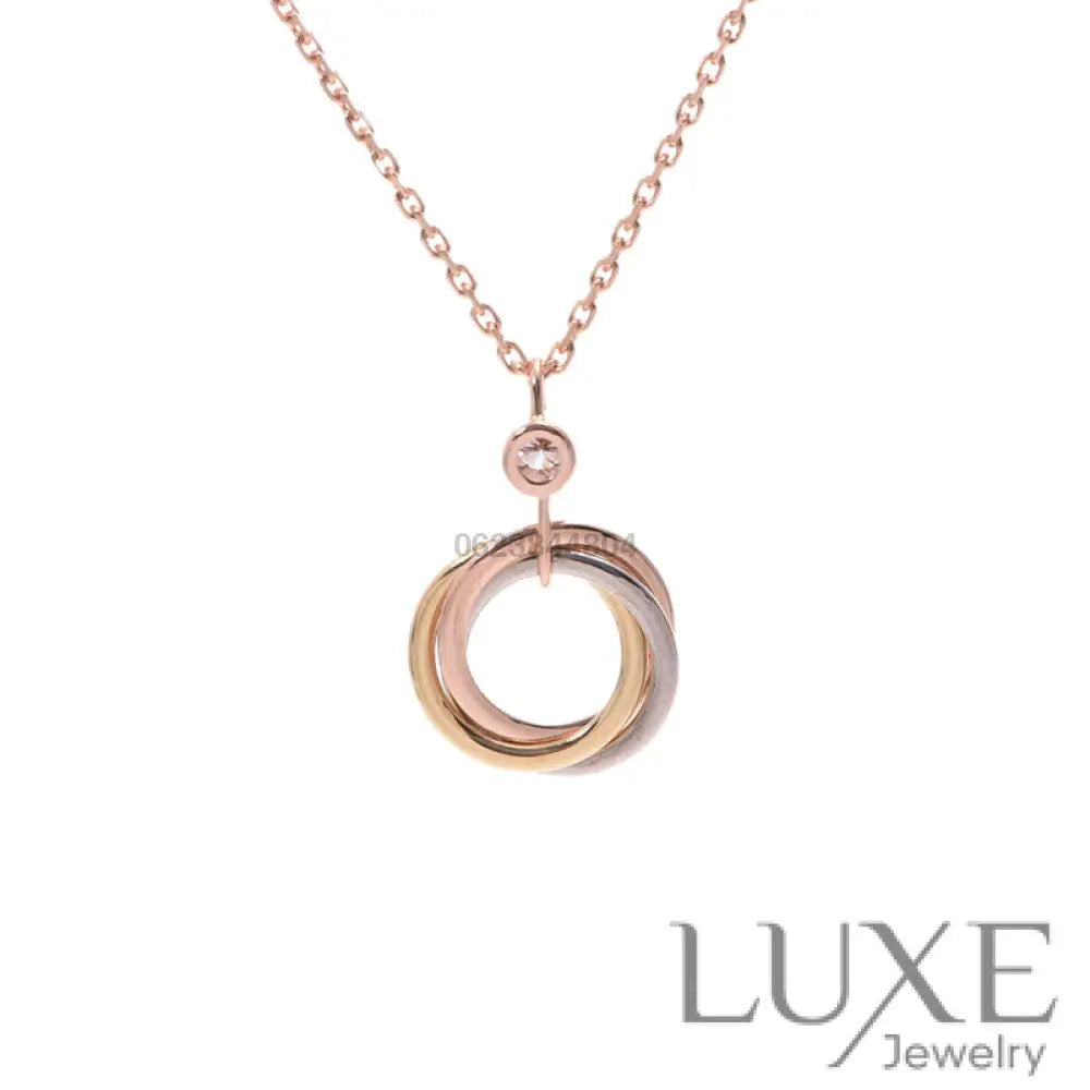 [Owatch™ Collier]TRINITY SILVER GOLD PINK GOLD NECKLACE Necklaces