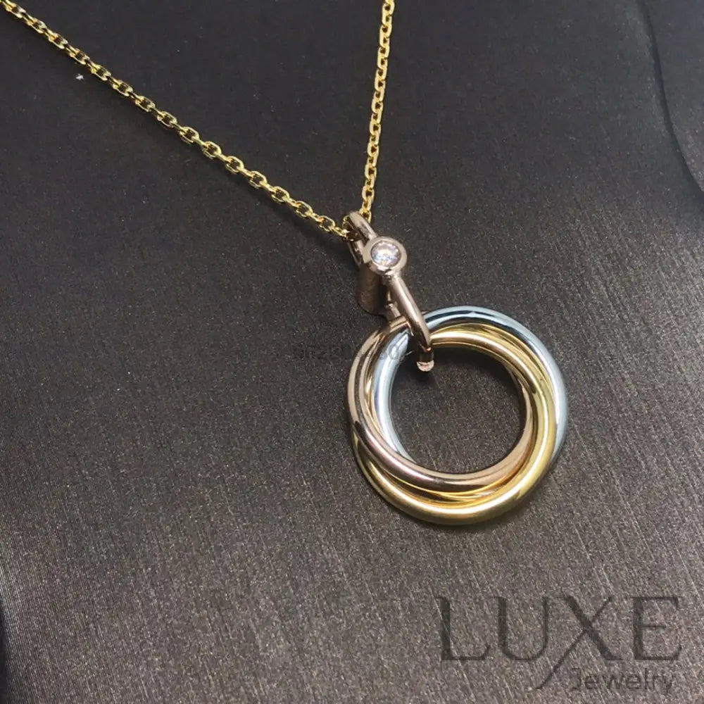 [Owatch™ Collier]TRINITY SILVER GOLD PINK GOLD NECKLACE Necklaces
