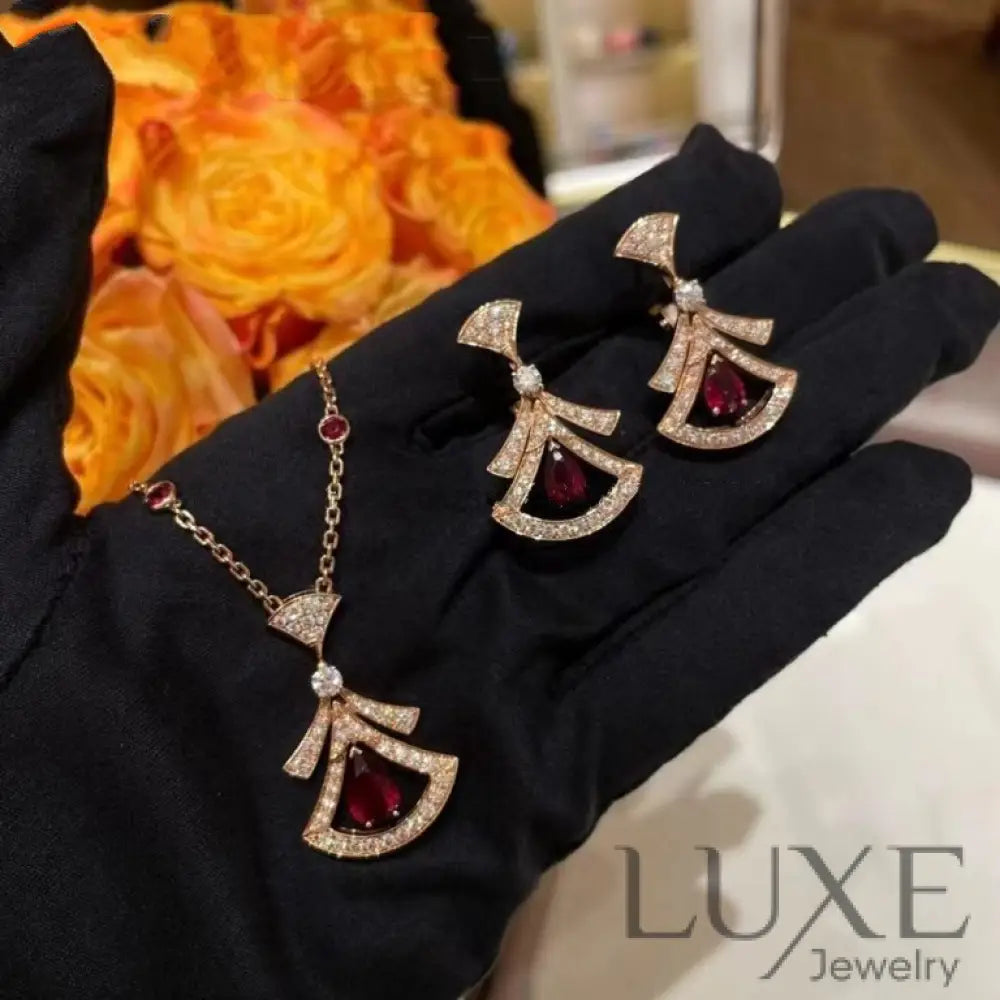 [Owatch ™️]DREAM NECKLACE CARNELIAN DIAMOND PINK GOLD Pink Gold Necklaces