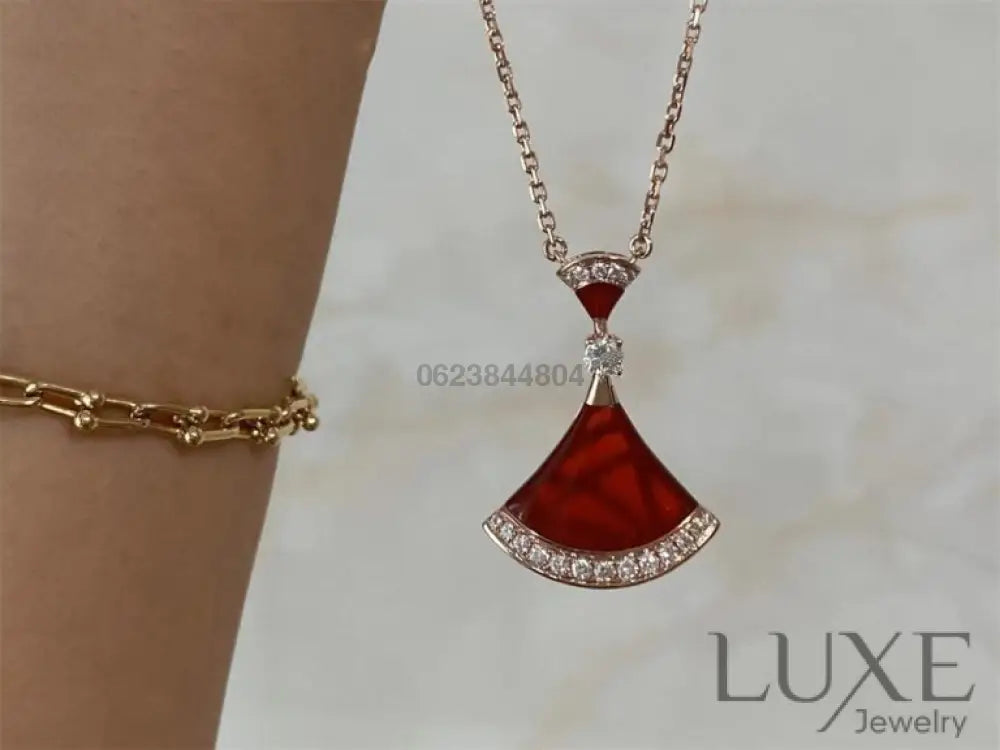 [Owatch ™️]DREAM NECKLACE CARNELIAN DIAMOND Pink Gold Necklaces