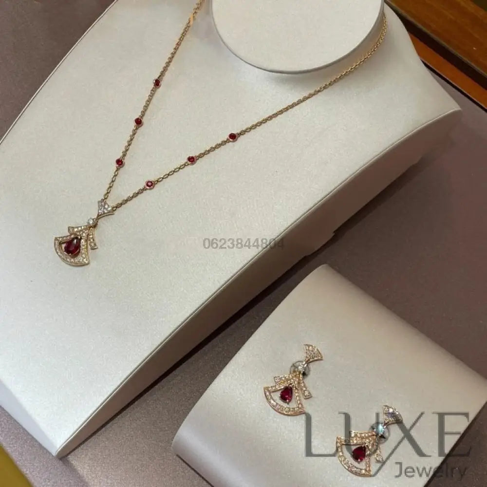 [Owatch ™️]DREAM NECKLACE CARNELIAN DIAMOND PINK GOLD Pink Gold Necklaces