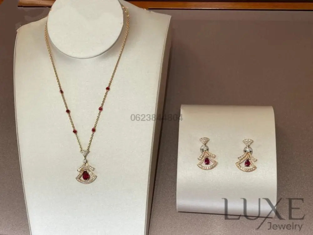 [Owatch ™️]DREAM NECKLACE CARNELIAN DIAMOND PINK GOLD Pink Gold Necklaces