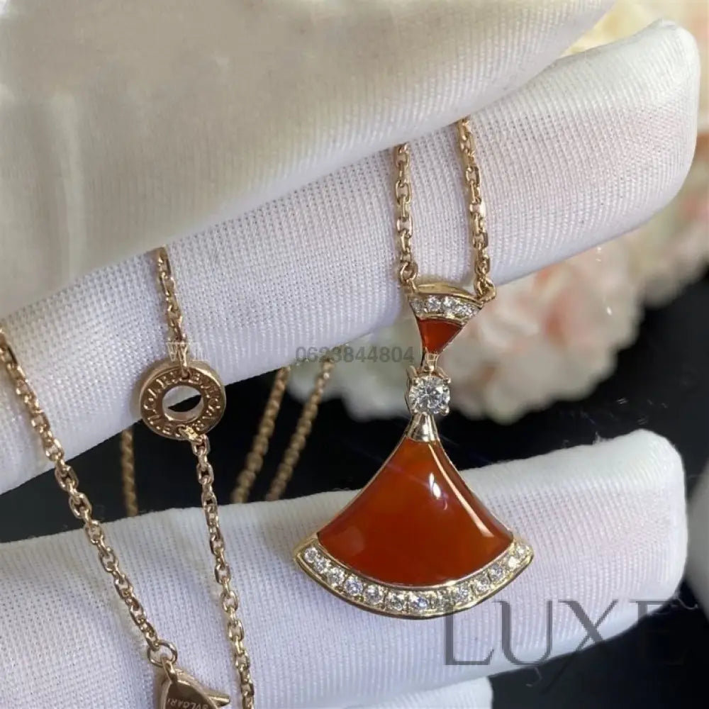 [Owatch ™️]DREAM NECKLACE CARNELIAN DIAMOND Pink Gold Necklaces