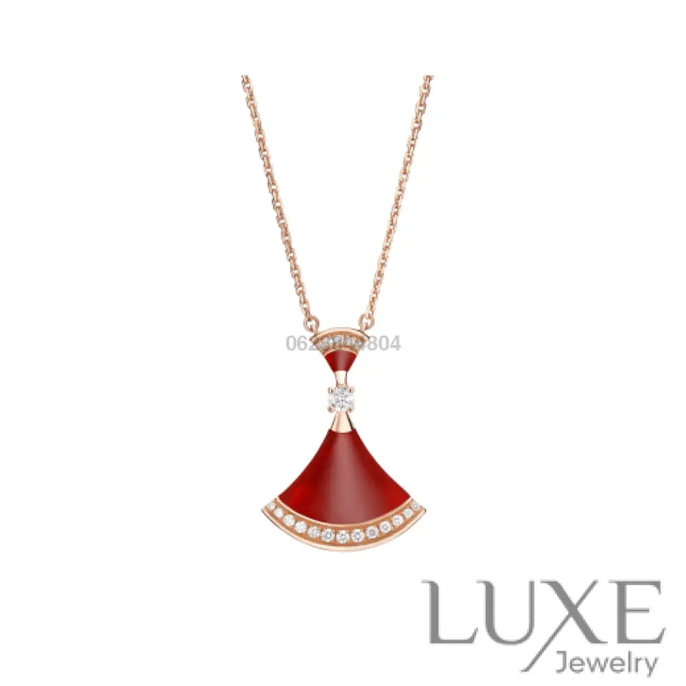 [Owatch ™️]DREAM NECKLACE CARNELIAN DIAMOND Pink Gold Necklaces