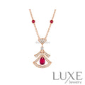 [Owatch ™️]DREAM NECKLACE CARNELIAN DIAMOND PINK GOLD Pink Gold Necklaces