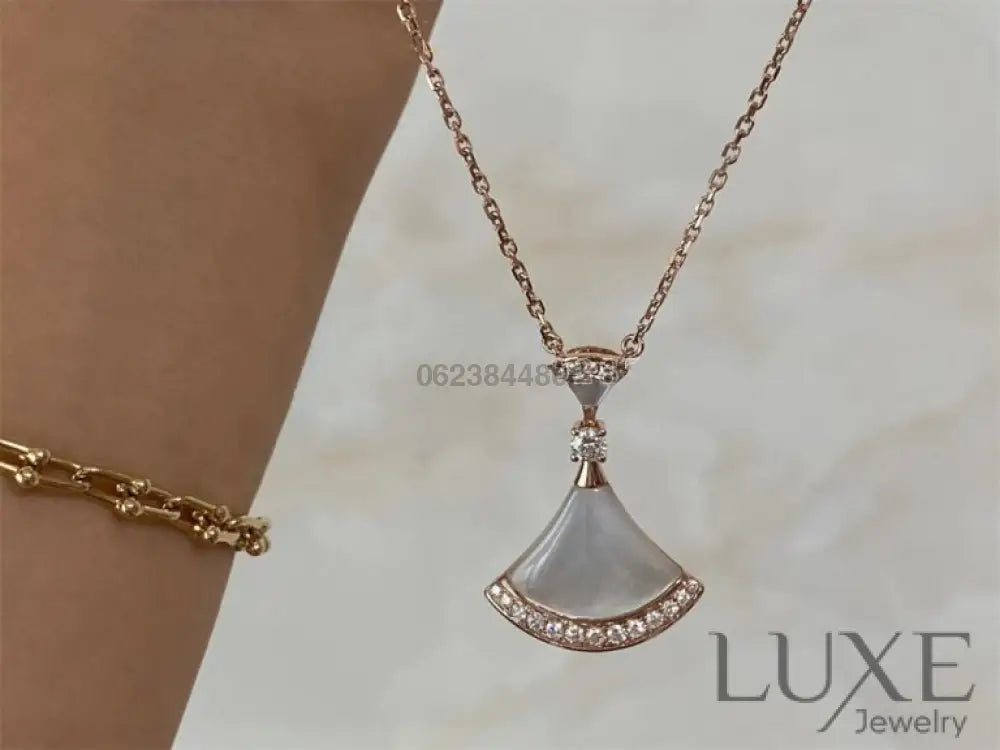 [Owatch ™]DREAM NECKLACE MOP PINK GOLD DIAMOND Pink Gold Necklaces